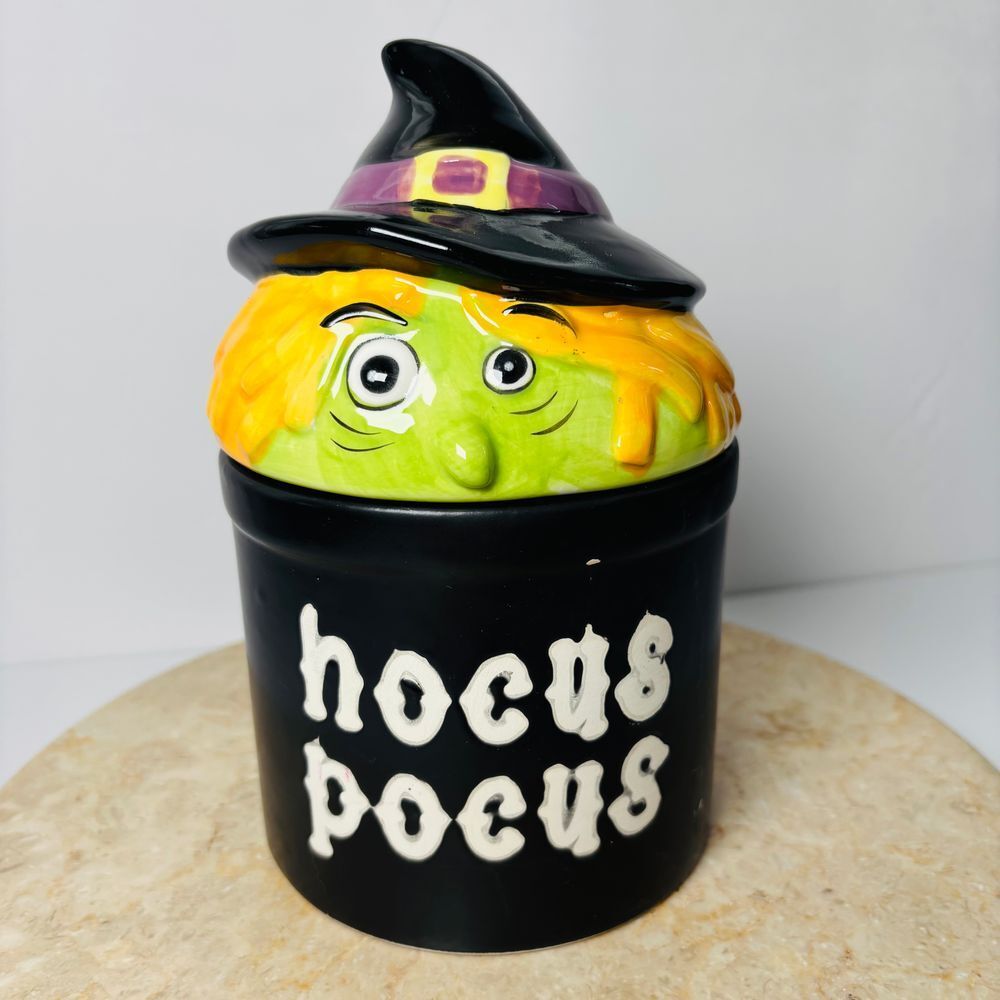Eccolo World Traveler‎ Ceramic Hocus Pokus Witch Halloween Witchy Cannister